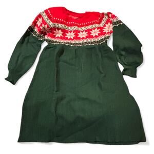 NWT Girls Size 12 Holiday Fair Isle Knit Dress